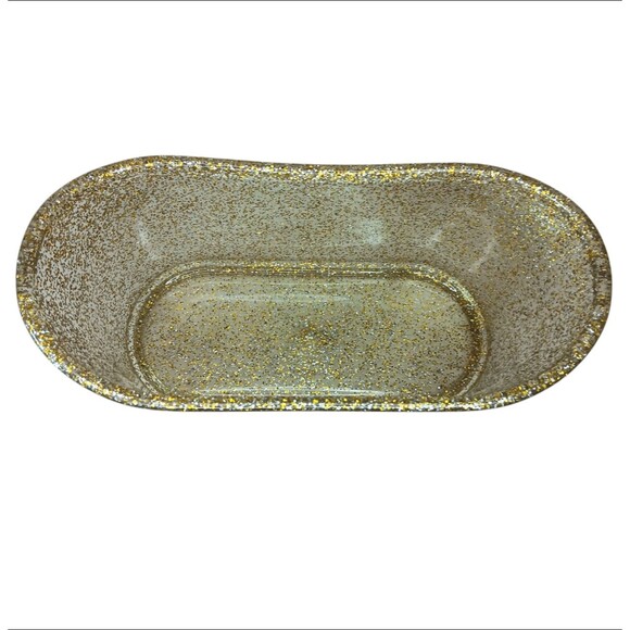 Bath And Body Works Glitter Bathtub Plastic Acrylic Gold And Silver 11 x 5 x 4 - Picture 4 of 12